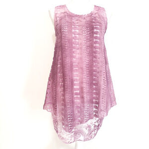 Indigo Thread SIZE XS Sleeveless Layered Purple Tunic Top Boho Festival Whimsy